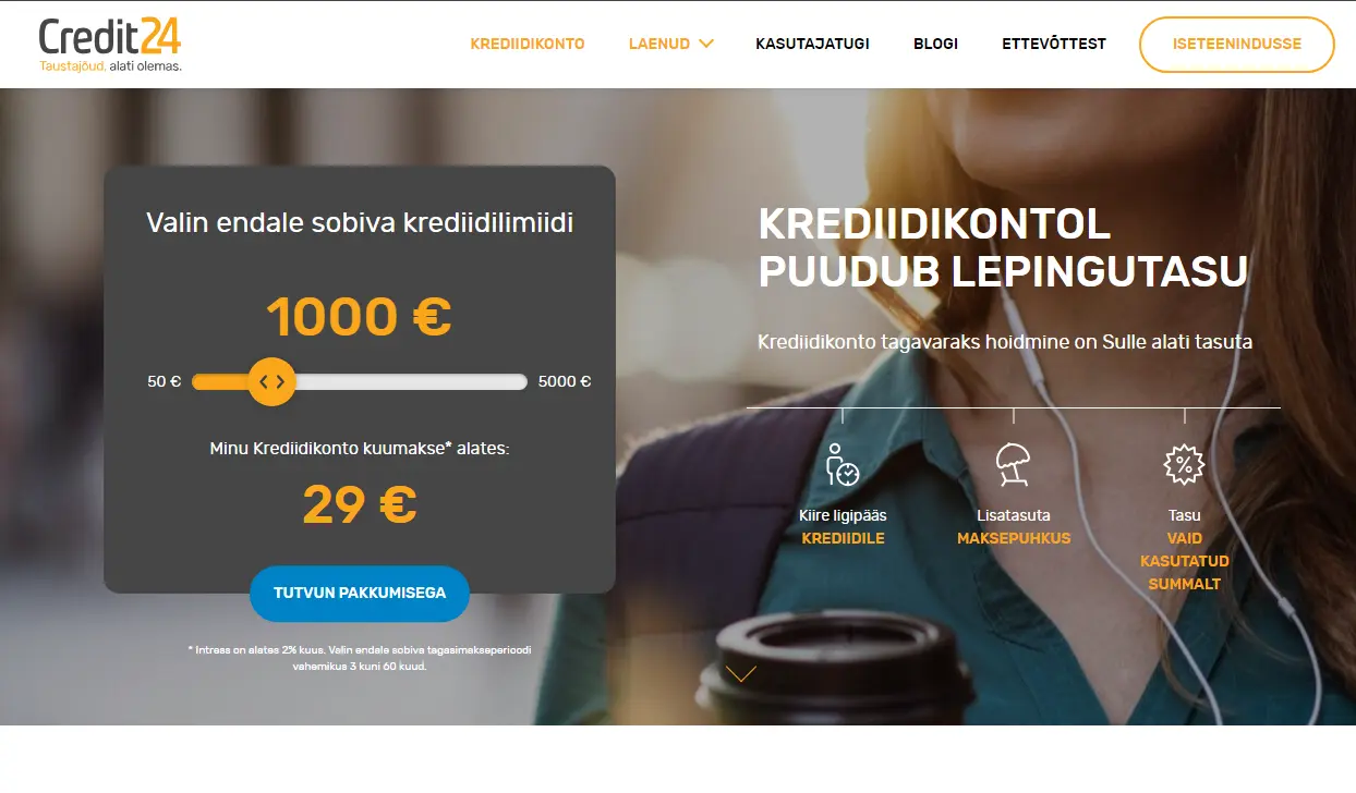 Credit24 kiirlaen väikelaen krdiidikonto